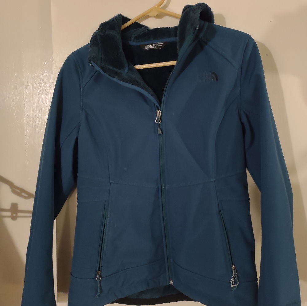 Medium Dark Teal North Face Zip-up